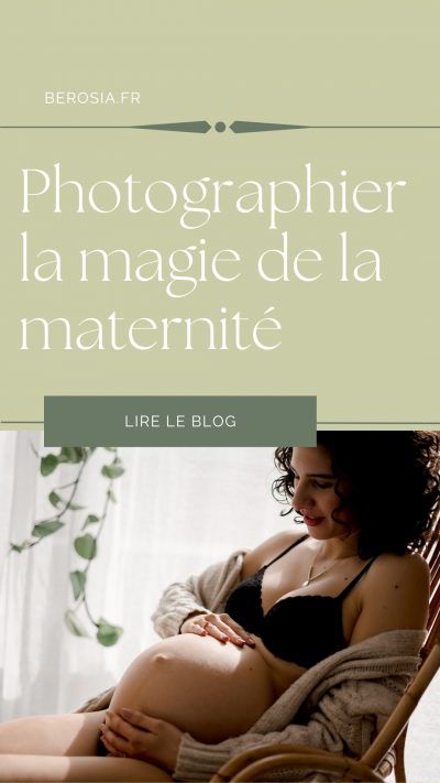 Epingle pour Pinterest pour l'article de blog sur la séance boudoir de maternité