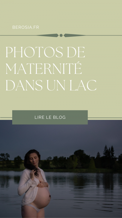 Epingle Pinterest - séance photos de maternité dans un lac